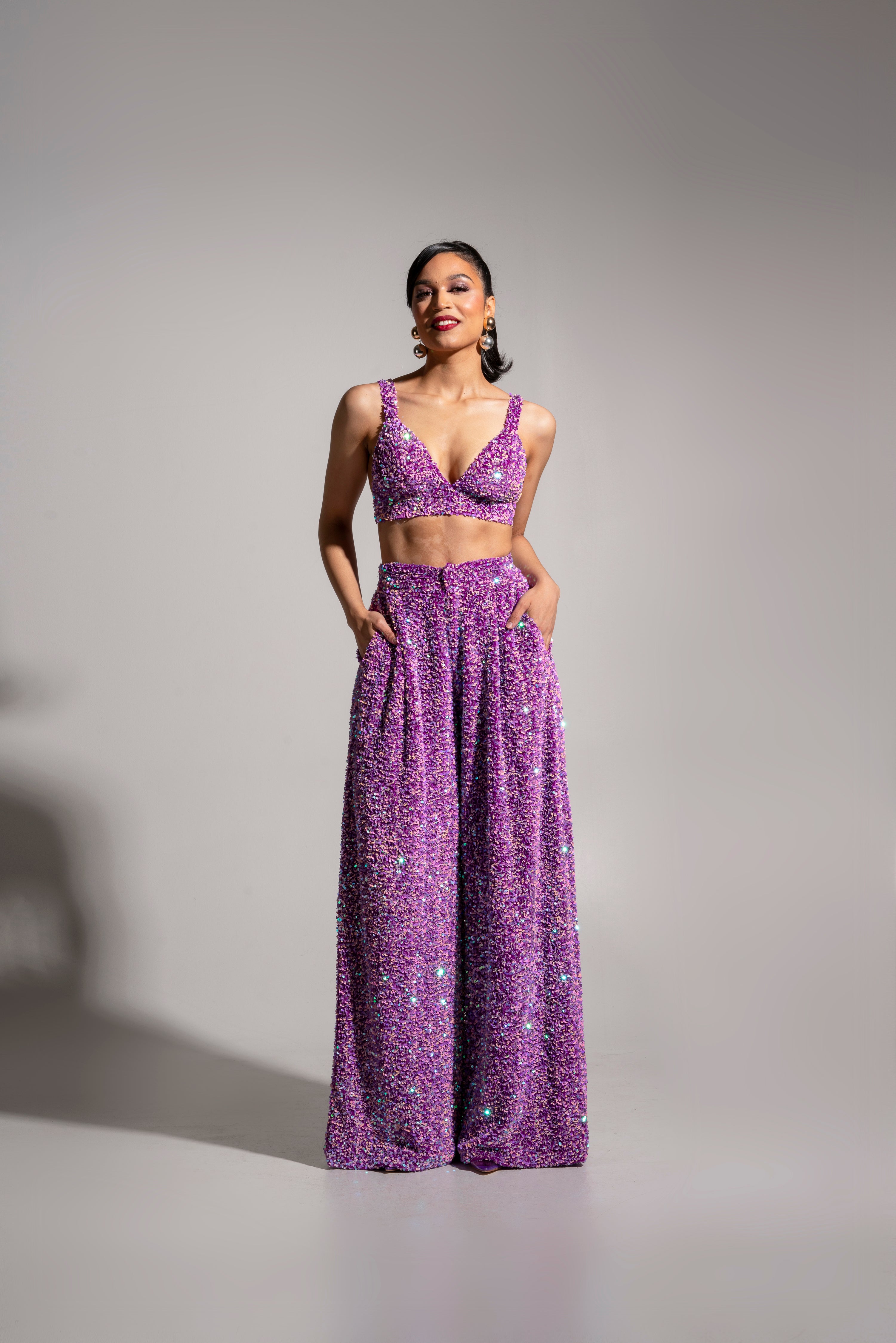 Riza Garments Sequence Plazo Pants Dress Embroidery