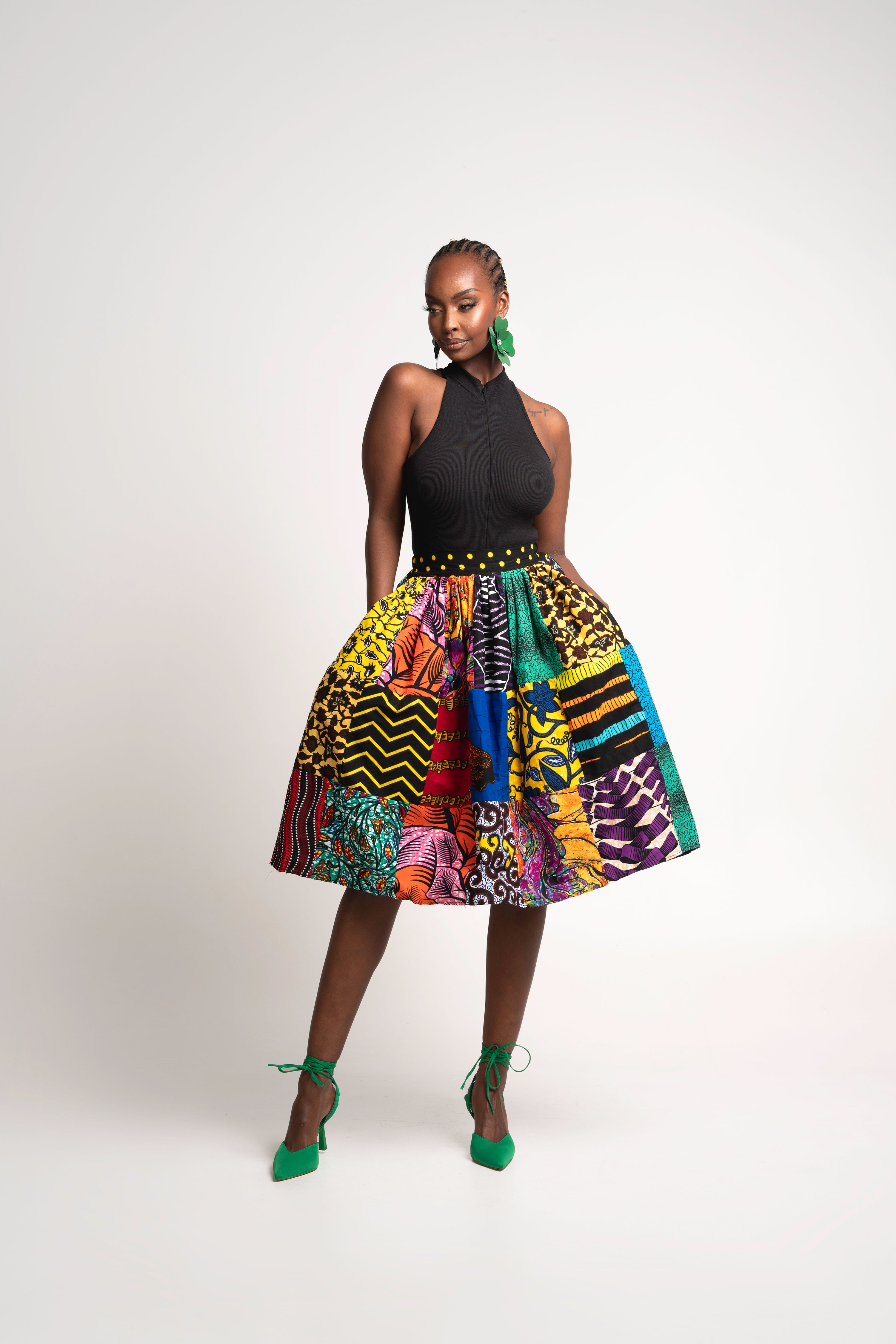 Patchwork flare skirt by lilostitches17 - Mid-length skirts - Afrikrea