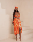 IZA ORANGE XL SILK SCARF