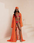 IZA ORANGE LONG SLEEVE CHIFFON KIMONO