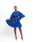 TORI African Print Tiered Mini Dress