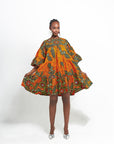 OYIN African Print Tiered Mini Dress