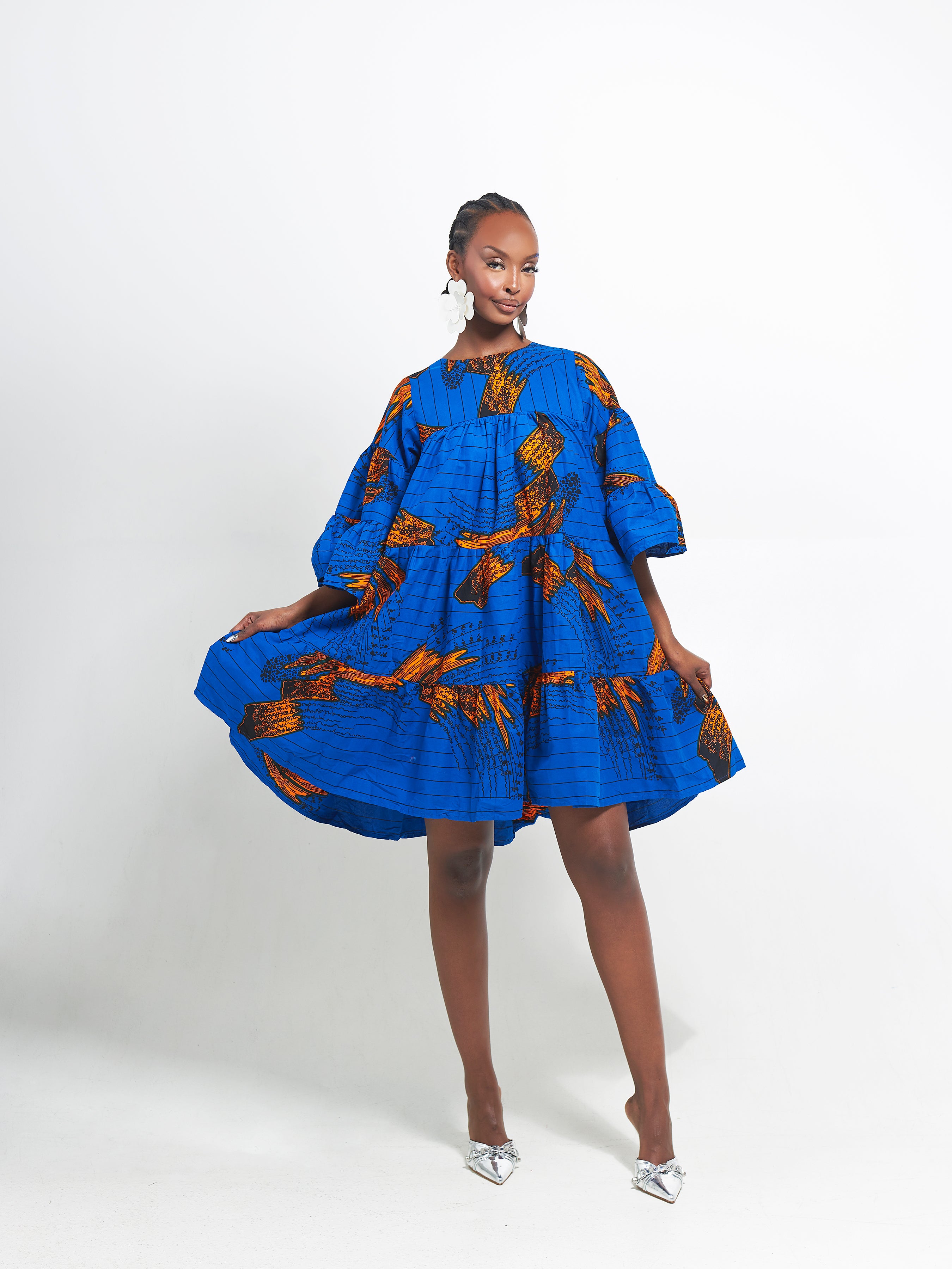 TORI African Print Tiered Mini Dress – OFUURE