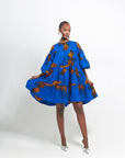 TORI African Print Tiered Mini Dress