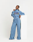 DENIM BLUE QUEEN Plush fleece JOGGER Set