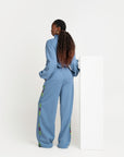 DENIM BLUE QUEEN Plush fleece JOGGER Set