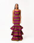 WUNMI African Print Layered Mermaid Dress