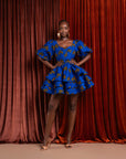 YOMI African Print LAYERED Mini Dress