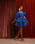 YOMI African Print LAYERED Mini Dress