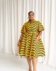 IFE African Print Shirt Midi Dress