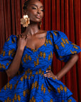 YOMI African Print LAYERED Mini Dress