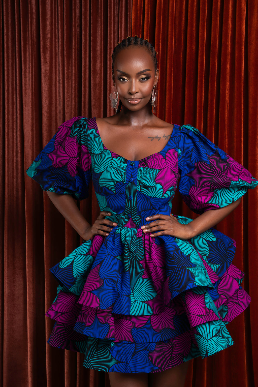 ZURI African Print LAYERED Mini Dress – OFUURE