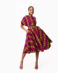 WUNMI African Print One-shoulder Midi Dress