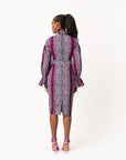 ADE African Print Mock Neck Midi Dress