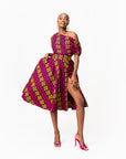 WUNMI African Print One-shoulder Midi Dress