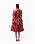 WUNMI African Print One-shoulder Midi Dress