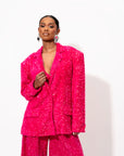 LIZA Sequin Blazer in FUCHSIA