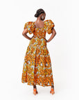 OTTI African print smocked body maxi dress