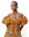 OTTI African print smocked body maxi dress