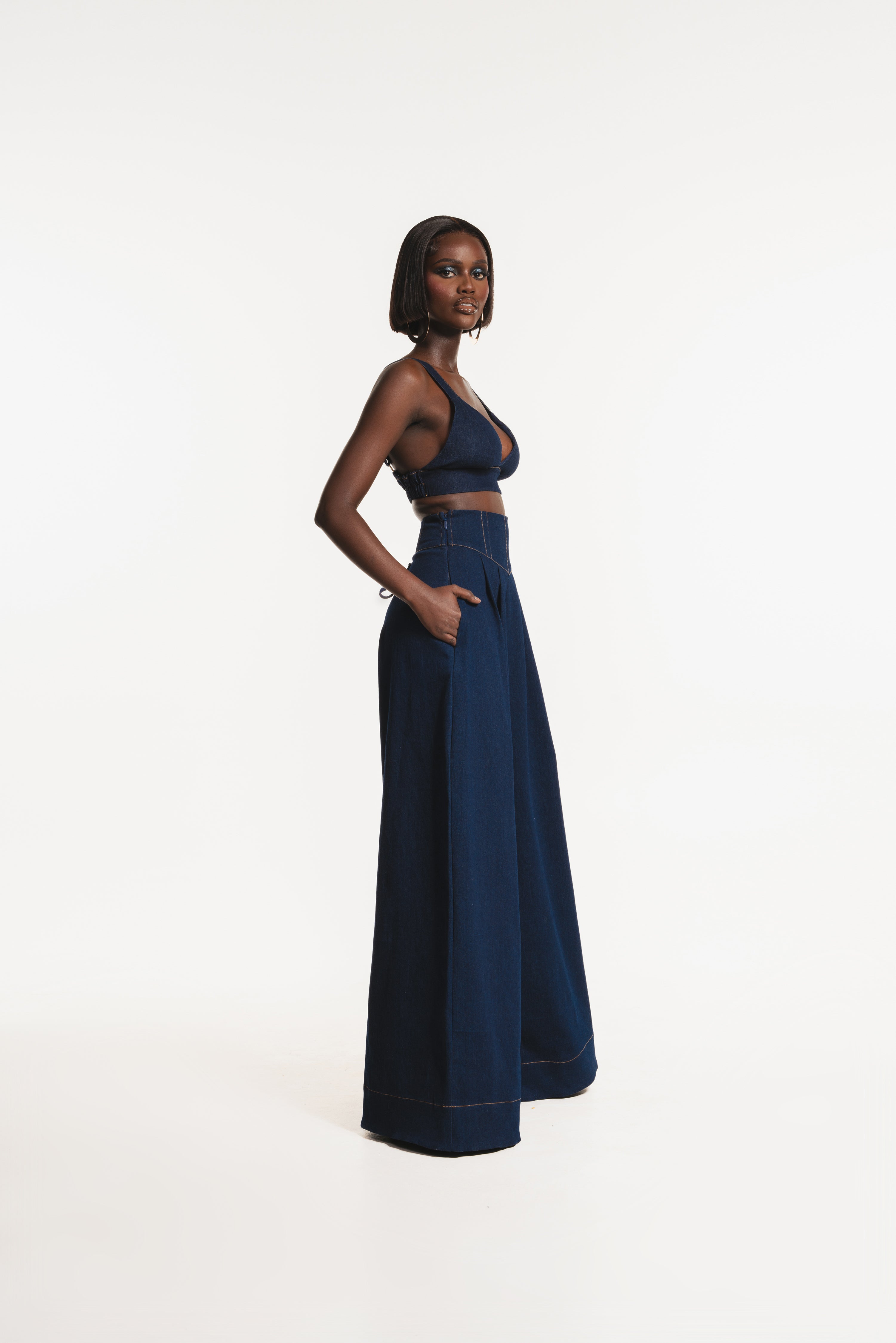 KIARA Denim Wide Leg Pants