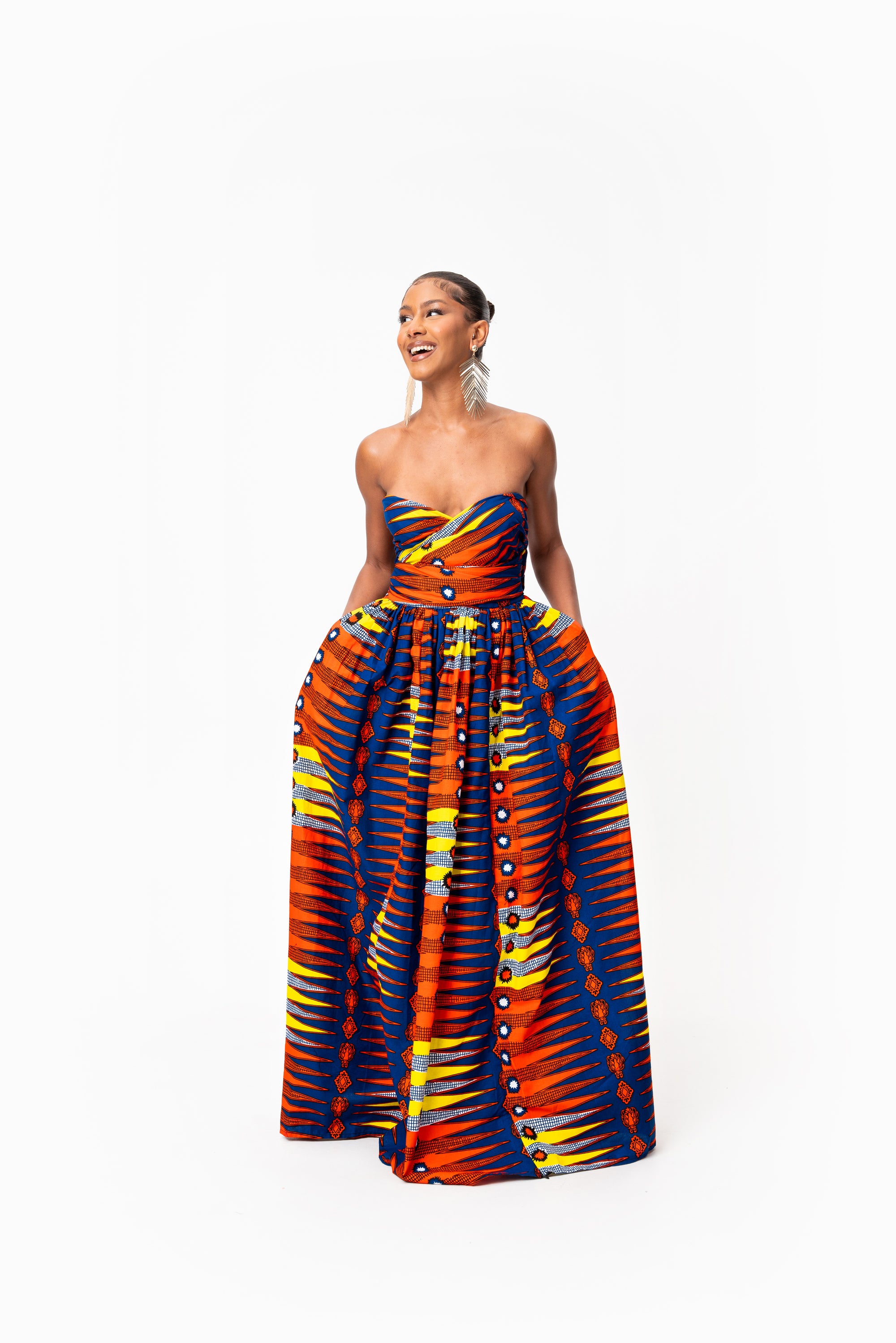 RONKE African print Maxi Infinity dress