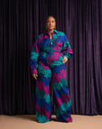 ZURI African print long sleeve jumpsuit