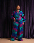 ZURI African print long sleeve jumpsuit