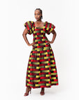 NAYA African print smocked body maxi dress