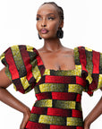 NAYA African print smocked body maxi dress