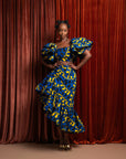 OPE African Print Ruffle Hi-low Skirt