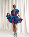 ZURI African Print Flair Mini Infinity dress