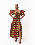 NAYA African print smocked body maxi dress