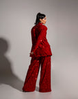 LIZA Sequin Blazer in RUBY