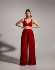 LIZA Sequin Pants in RUBY