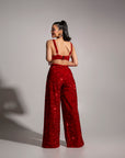 LIZA Sequin Pants in RUBY