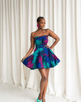 ZURI African Print Flair Mini Infinity dress