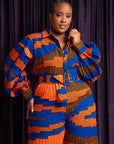 TOMIE African print long sleeve jumpsuit