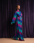 ZURI African print long sleeve jumpsuit