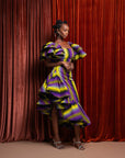 FEMI African Print Ruffle Hi-low Skirt