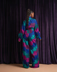 ZURI African print long sleeve jumpsuit