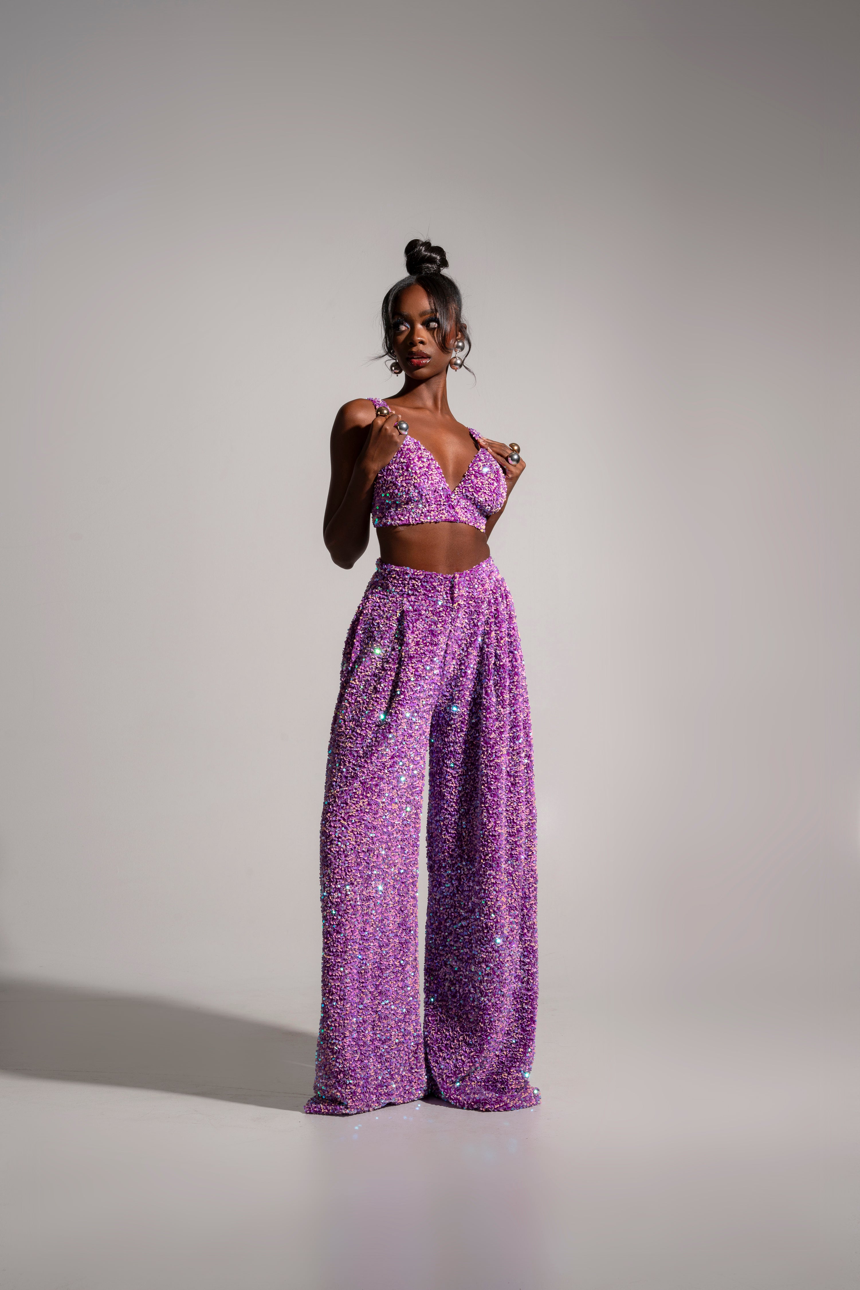 LIZA Sequin Pants in ALEXANDRITE OFUURE