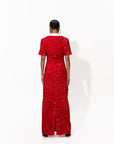 DAYA Sequin Maxi Dress in RUBY