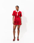 DAYA Sequin Mini Dress in RUBY