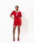 DAYA Sequin Mini Dress in RUBY