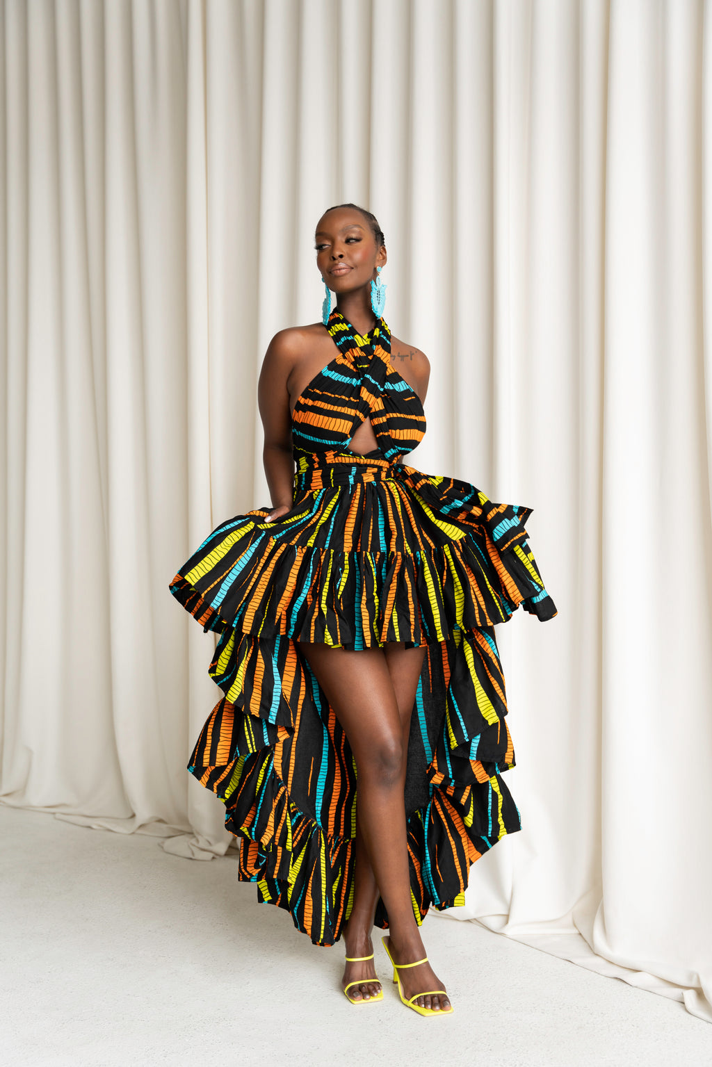 African print 2025 high low dresses