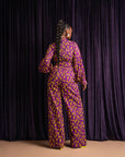 REMA African print long sleeve jumpsuit