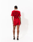 DAYA Sequin Mini Dress in RUBY