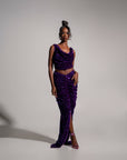 JESS Sequin Ruched Skirt in AMETHYST