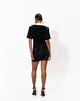 DAYA Sequin Mini Dress in ONYX