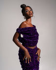 JESS Sequin Ruched Skirt in AMETHYST